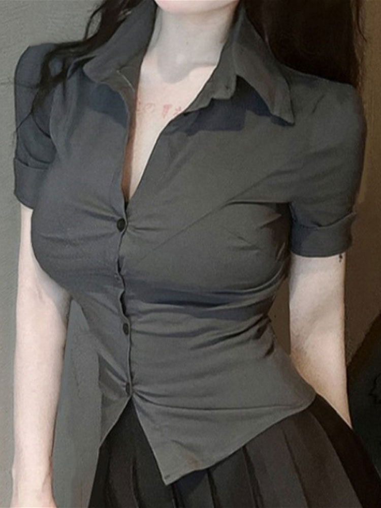 Street Fashion Now - Mode vrouw blouse elastisch slank lichaam