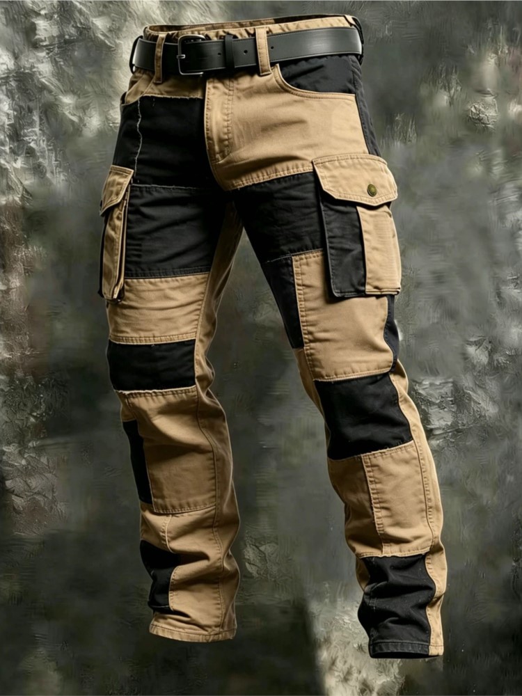 Street Fashion Art - Katoenen heren cargobroeken Kaki Casual heren