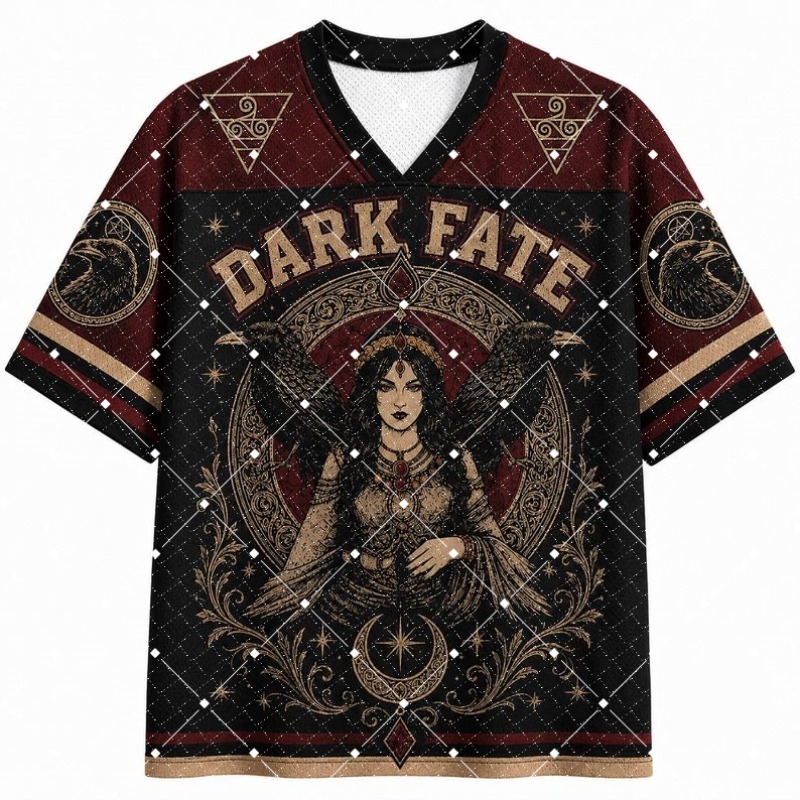 Street Fashion Art - Dark Fate Witch Raven Print V-hals