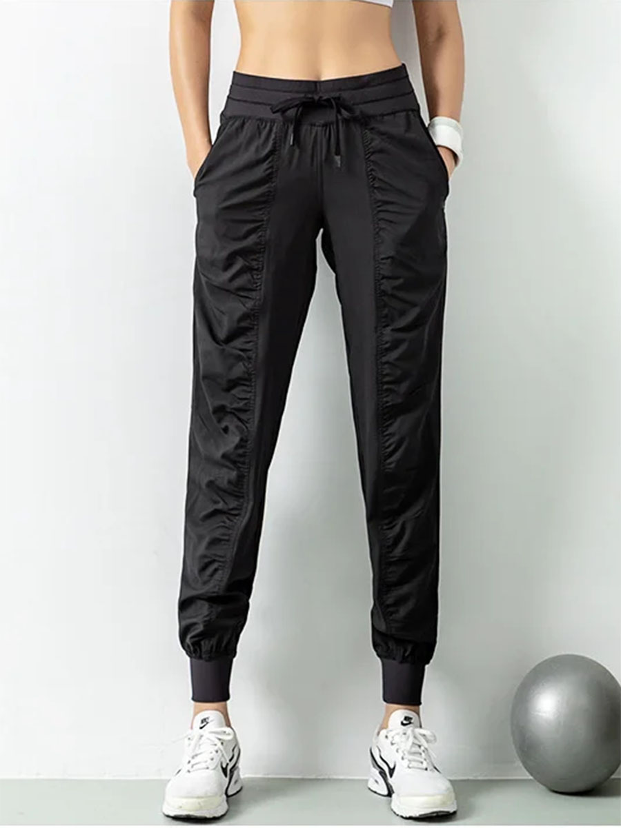 Street Fashion Art - CZGUKE-Sportjoggingbroek met hoge taille, dames, gerimpeld