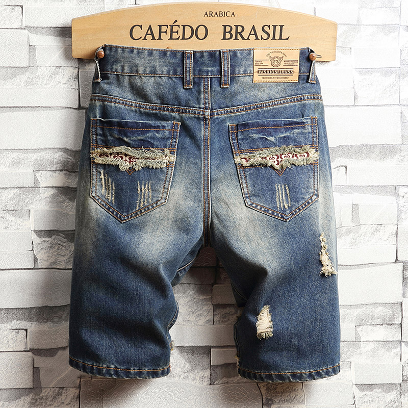 Gescheurde hiphop-denimshorts  - Street Fashion Art recensie en prijs