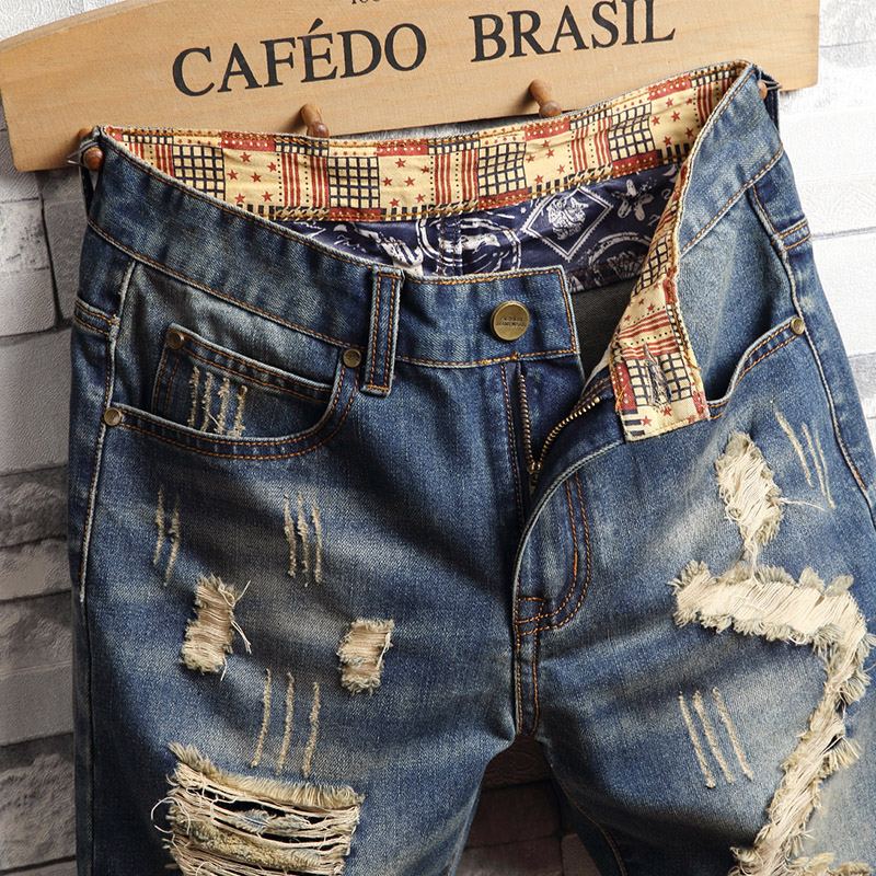 Gescheurde hiphop-denimshorts  - Street Fashion Art recensie en prijs