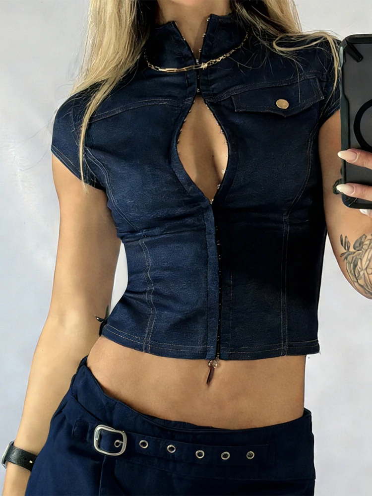 Damesmode Donkerblauw Rits-Blo - Street Fashion Com recensie en prijs