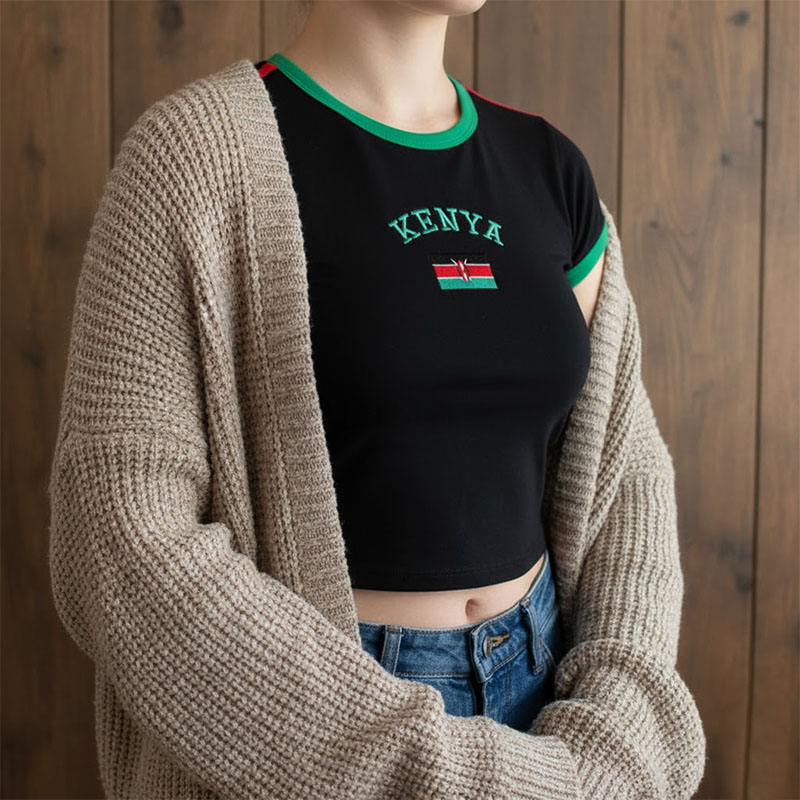 Kenia Gedrukt Crop Top Y2K Sex - Street Fashion Kenya recensie en prijs