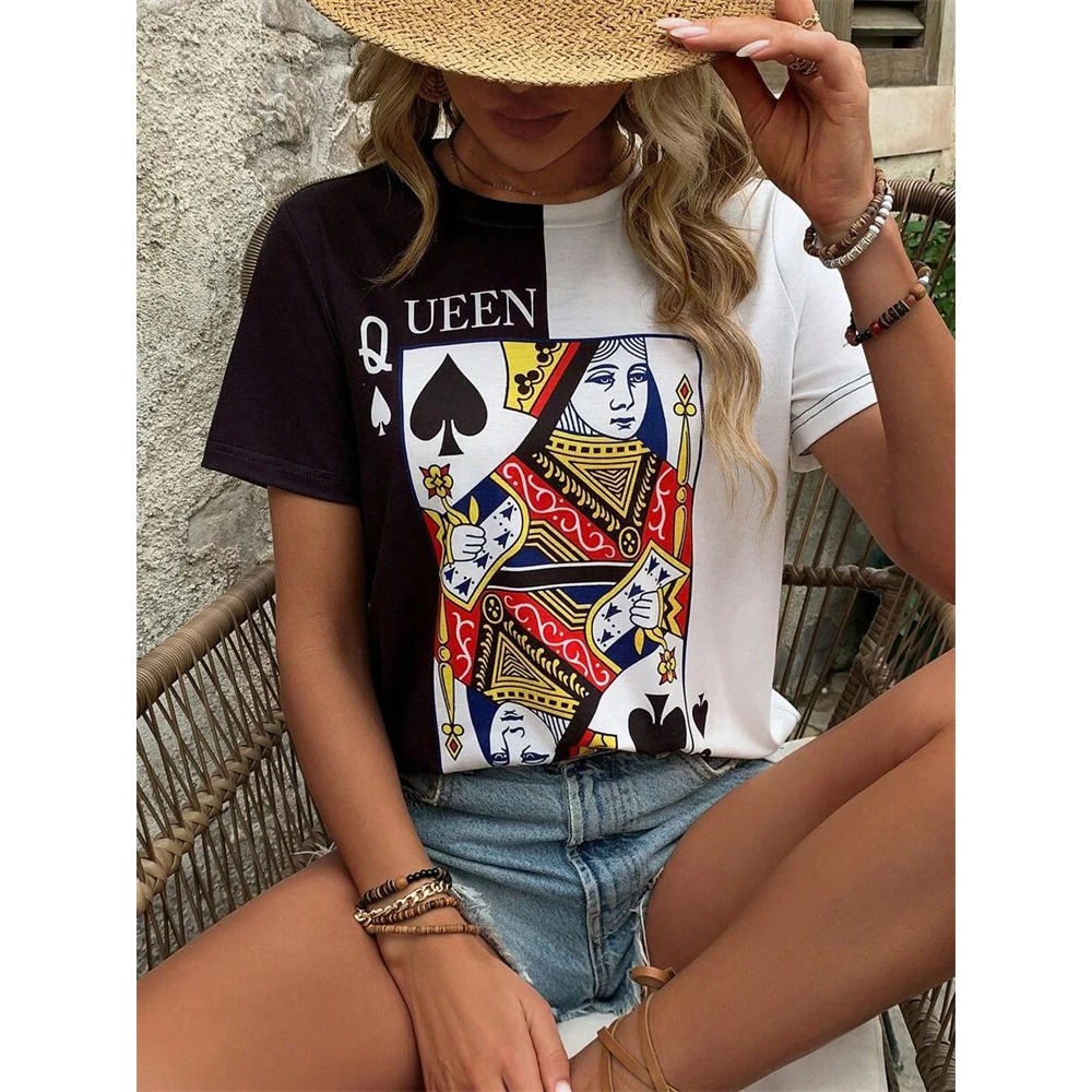 3D Poker Print Dames T-shirt Z - Street Fashion Urban recensie en prijs